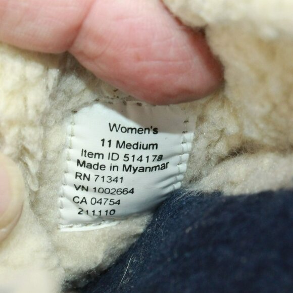 LL Bean White Knit Shearling Lined Water Resistant Cozy Slippers Size 11 M - Picture 8 of 9